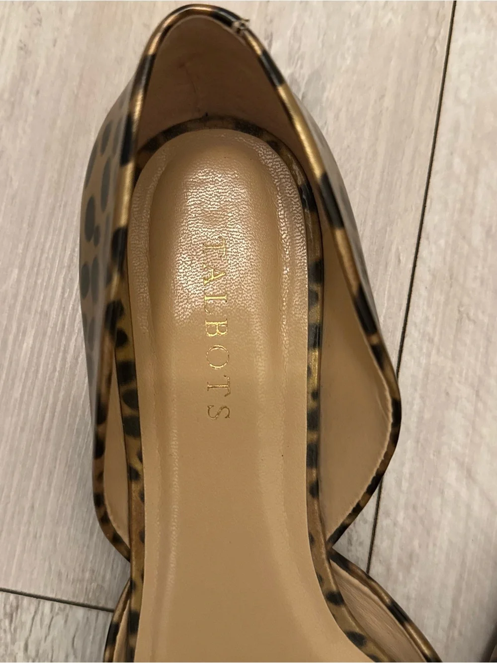 Talbots Leopard Print Pointed D'Orsay Flats in Brown and Black